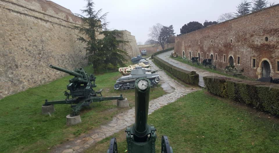 Open display of the Military Museum at Belgrade Fortress