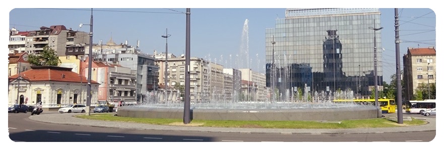 Fountain at Slaviaj roundabout