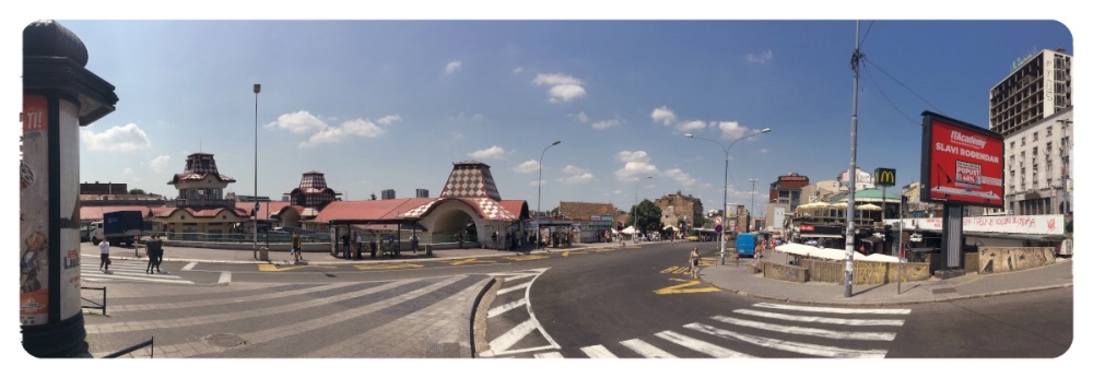Zeleni Venac farmers' market and bus stop