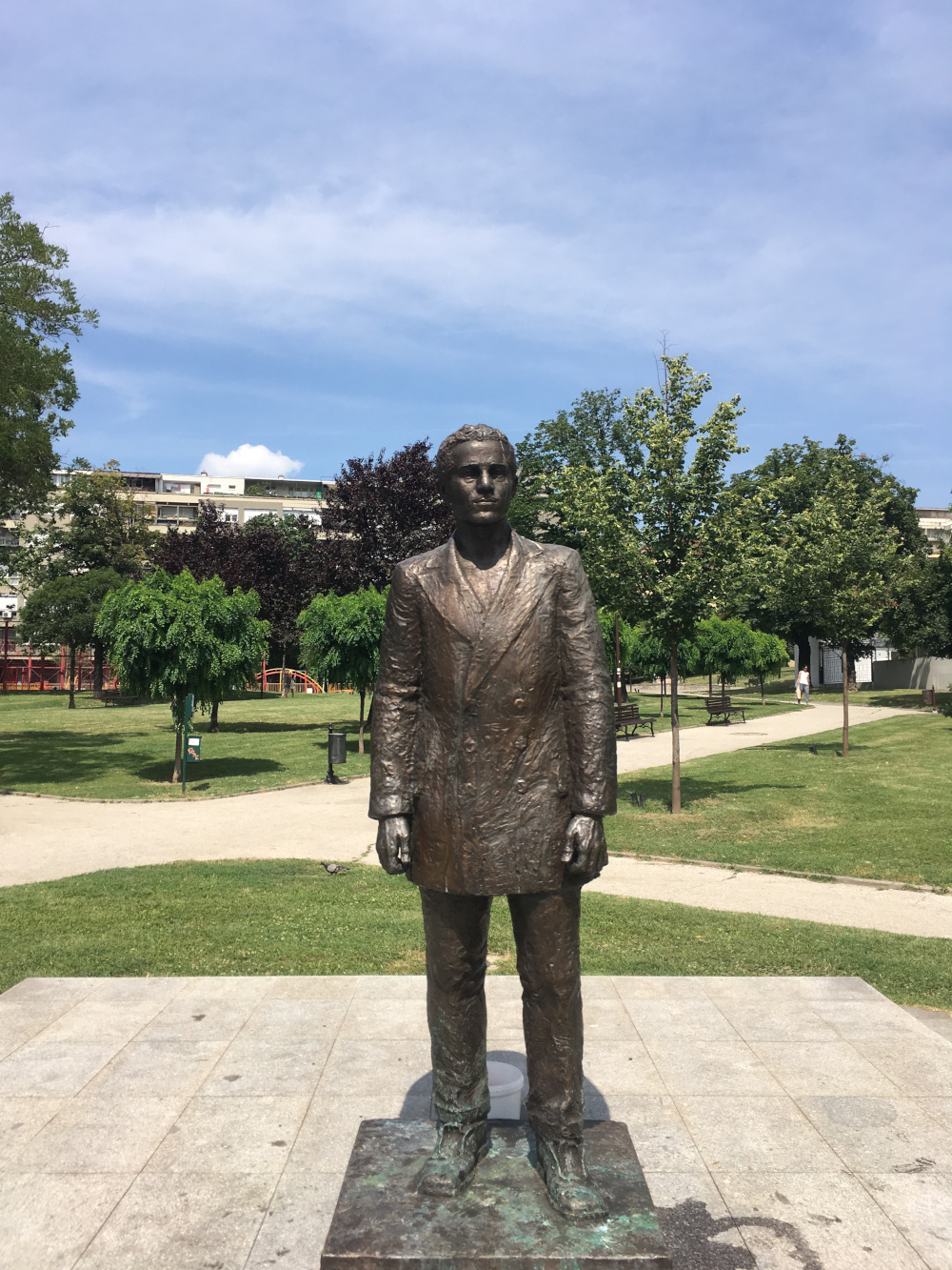 Monument to Gavrilo Princip in Gavrilo Princip Park, viewed from Nemanjina street